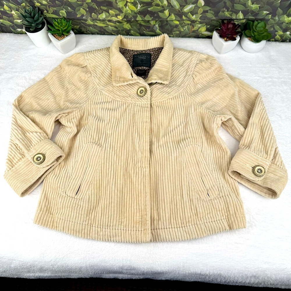 {Sanctuary Clothing} 100% Cotton Cream Corduroy Jacket - Los Angeles Style XS